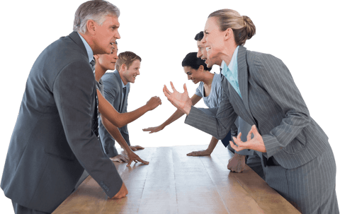 Business Partners Arguing During Meeting on Transparent Background - Download Free Stock Videos Pikwizard.com