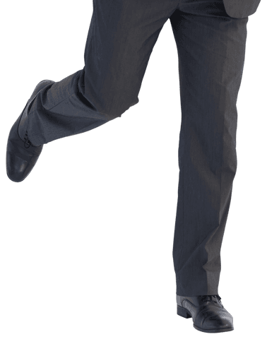Transparent shot of businessman mid-step in formal suit