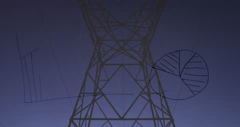 Electricity Pylon with Data Visualization Animation
