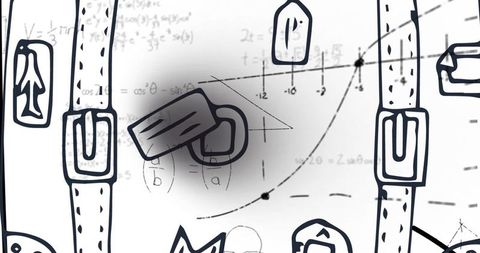 Mathematical Formulas and Equations on White Background