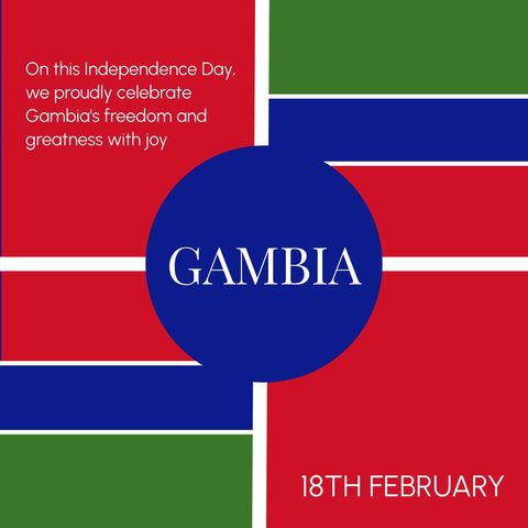 Gambia Independence Day Celebration Design with Bold Colors - Download Free Stock Templates Pikwizard.com