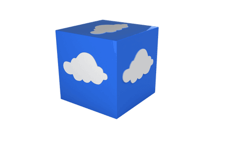 Blue Cube with Cloud Icons Transparent Background - Download Free Stock Videos Pikwizard.com