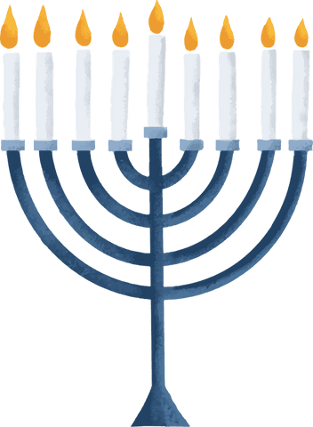 transparent illustration blue menorah nine lit candles - Download Free Stock Videos Pikwizard.com