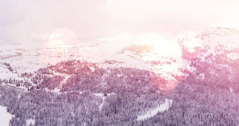 Serene Winter Landscape with Snow-Covered Mountain Forest - Download Free Stock Images Pikwizard.com