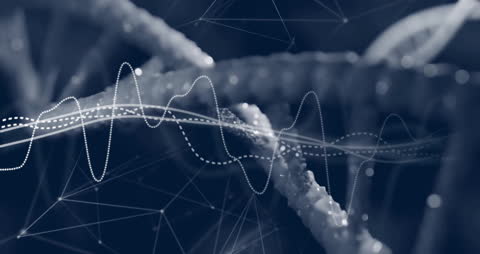 Abstract DNA Strand and Digital Interface Visualization