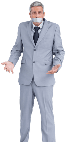 silenced businessman in light suit with transparent background - Download Free Stock Videos Pikwizard.com
