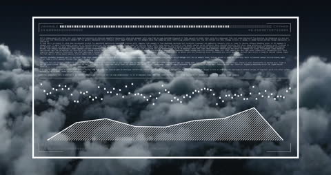 Digital Data Visualization Concept on Cloud Background