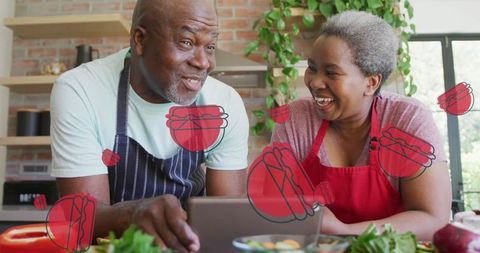 Cheerful Senior African American Couple Cooking in Modern Kitchen - Download Free Stock Images Pikwizard.com