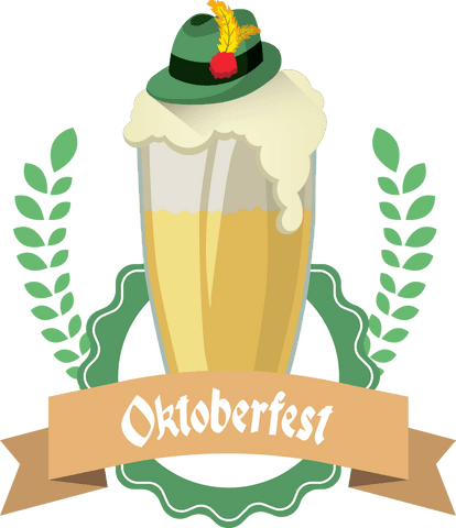 Oktoberfest Beer Icon with Hat on Transparent Background