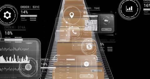 Futuristic Conveyor with Digital Data Overlay for Smart Logistics
