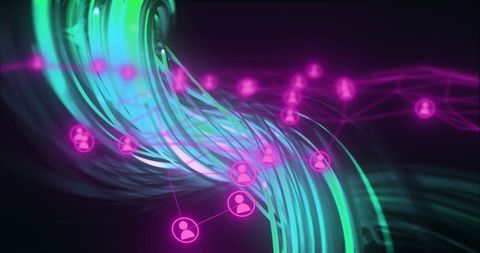 Futuristic Network Abstract Concept with User Avatars - Download Free Stock Images Pikwizard.com