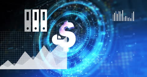 Digital Economy Futuristic Financial Technology Animation