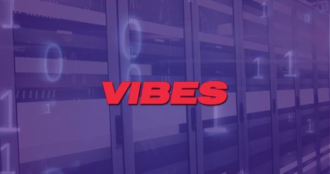 Futuristic Server Room with Bold Vibes Text - Download Free Stock Images Pikwizard.com