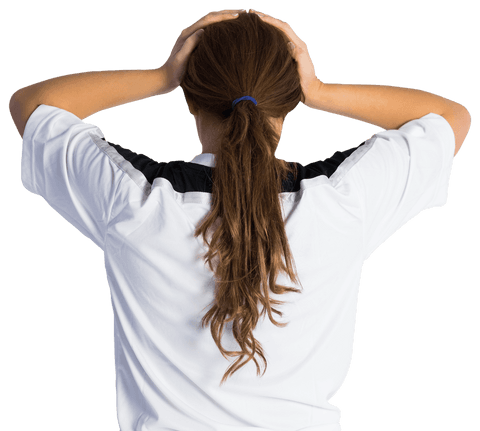 frustrated female football fan in team jersey from behind transparent background - Download Free Stock Videos Pikwizard.com