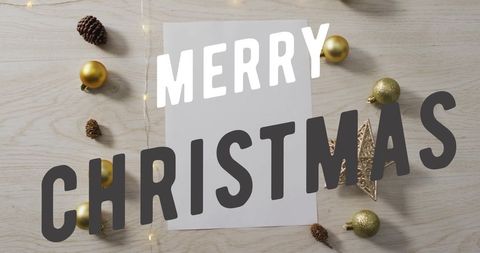 Festive Christmas Greeting with Decorative Ornaments - Download Free Stock Images Pikwizard.com