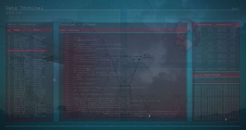 Futuristic Data Processing Screen with Electricity Infrastructure Overlay - Download Free Stock Images Pikwizard.com