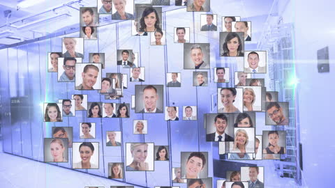 Global Network of People Connecting Around Globe with Technology