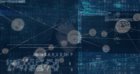 Digital Network with Cybersecurity Hacker Interface