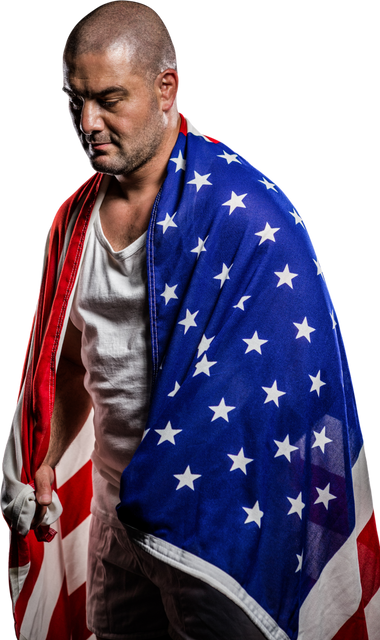 Sportsman Wrapped in American Flag on Transparent Background - Download Free Stock Videos Pikwizard.com