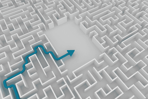 transparent 3d maze with arrow and solution path stylization - Download Free Stock Videos Pikwizard.com