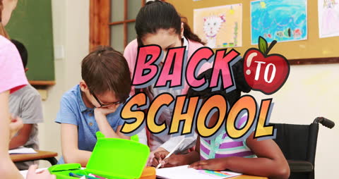 Back to School with Enthusiastic Teacher and Diverse Students