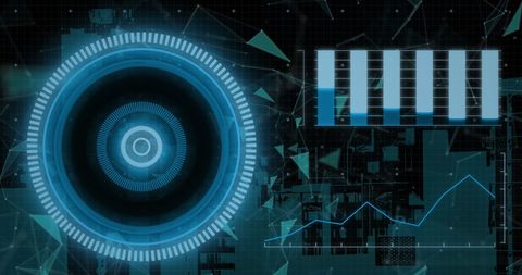 Futuristic Digital Interface with Data Analytics and HUD Elements - Download Free Stock Images Pikwizard.com