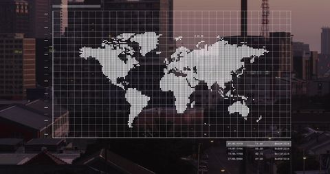 Digital Map Overlay on Cityscape with Data Interface - Download Free Stock Images Pikwizard.com