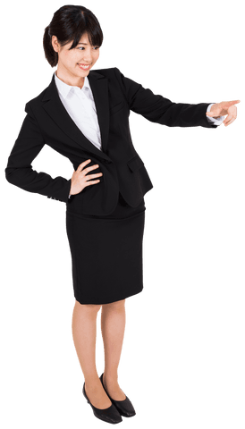 Transparent PNG of Smiling Asian Businesswoman Pointing