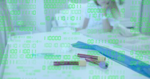 Combining blood sample testing with binary data overlay for precision diagnostics