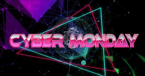 Cyber Monday Digital Promo with Futuristic Design - Download Free Stock Images Pikwizard.com