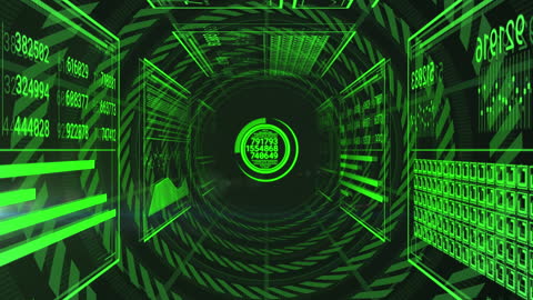 Futuristic Data Analysis Interface with Glowing Graphics