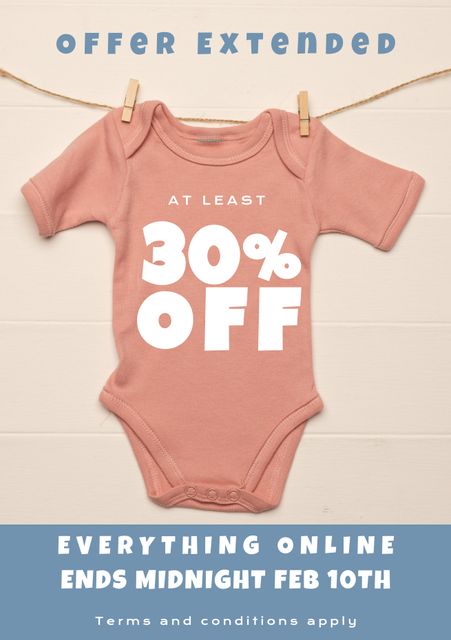 Baby Clothing Discount Advertisement With Pink Onesie - Download Free Stock Videos Pikwizard.com