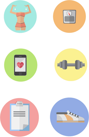 colorful circle icons with fitness symbols transparent background - Download Free Stock Videos Pikwizard.com