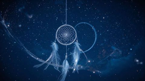 Ethereal Dreamcatcher Floating in Mystical Celestial Dreamscape