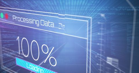 Data Processing Overlay with Abstract Digital Interface - Download Free Stock Images Pikwizard.com
