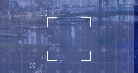 Digital Data Processing Over Urban Cityscape Illustration
