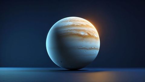 Futuristic venus representation of gas giant with atmospheric layers