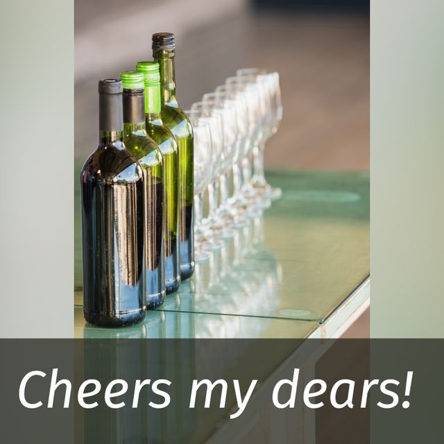 Wine Bottles and Glasses for a Celebration Toast - Download Free Stock Templates Pikwizard.com