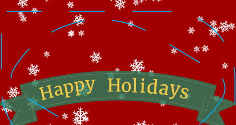 Festive Holiday Greeting with Snowflakes and Patterned Text