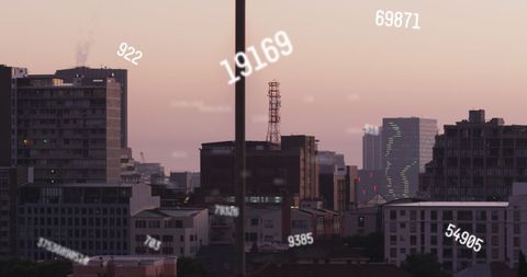 Digital Interface Overlays Futuristic Urban Cityscape