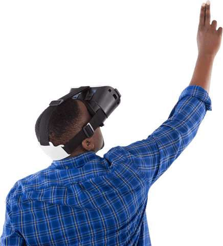 Rear View Transparent Background with Man Using VR Headset - Download Free Stock Videos Pikwizard.com