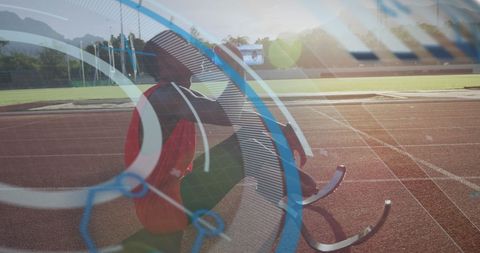 Paralympic Athlete Analyzing Performance with Digital Graphics - Download Free Stock Images Pikwizard.com