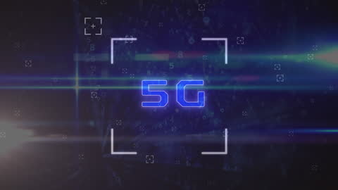 Futuristic 5G Technology Concept with Digital Interface