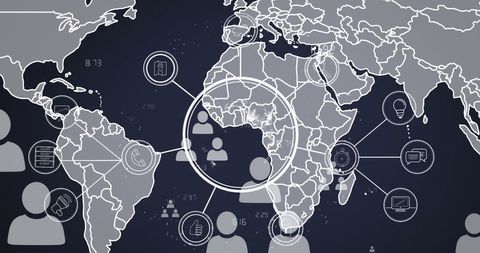 Digital Network Connections Overlaying World Map - Download Free Stock Images Pikwizard.com