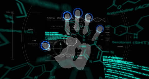 Futuristic Biometric Scan With Digital Data Display