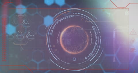 Abstract Digital Firewall Interface with Global Network Themes