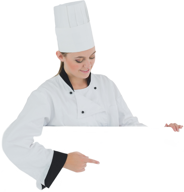 Transparent Chef Holding Blank Sign in Uniform - Download Free Stock Videos Pikwizard.com