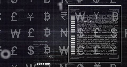 Futuristic Currency Symbols with Digital Data Overlay - Download Free Stock Images Pikwizard.com