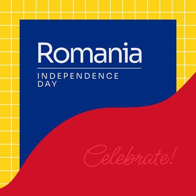 Romania Independence Day Celebration Banner Design with Blue and Red Background - Download Free Stock Templates Pikwizard.com