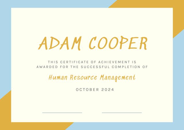 Contains modern, professional design suitable for recognizing achievements in various fields. Great for educational institutions, corporate companies, and workshops to honor successful completions. Editable format allows for easy customization of names, courses, and dates.